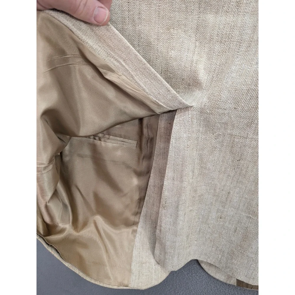 Towncraft Mens Vintage Beige Textured Two Button Blazer Sport Coat Size 42R